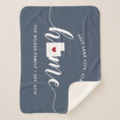 ユタホーム州 パーソナライズされた シェルパブランケット (正面)