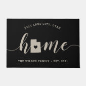 ユタホーム州 パーソナライズされた ドアマット (正面)