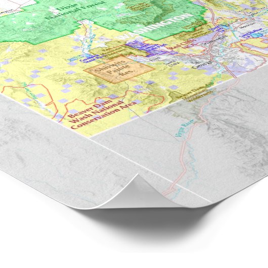 ユタランズの地図 ポスター (角)
