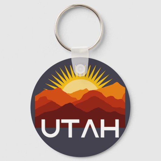 ユタレトロヴィンテージ砂漠サンセット キーホルダー (正面)