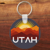 ユタレトロヴィンテージ砂漠サンセット キーホルダー (正面)