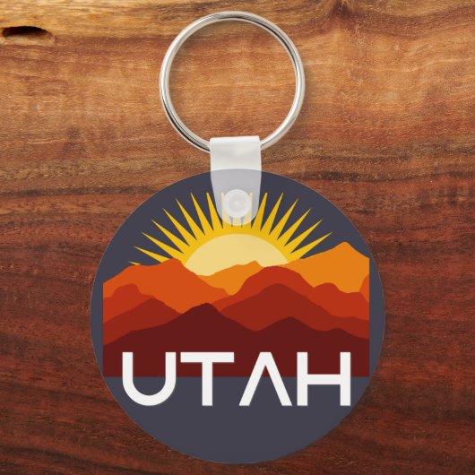 ユタレトロヴィンテージ砂漠サンセット キーホルダー (正面)