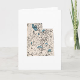 ユタヴィンテージ写真マップ大グリーティング カード