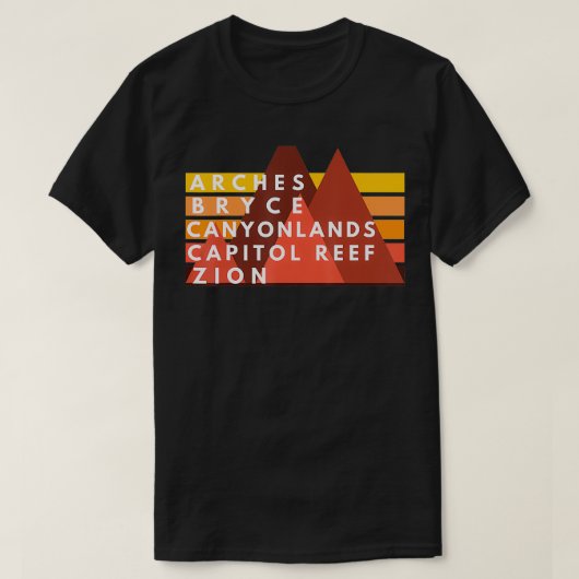 ユタ国立公園ユタの五大記念物NP Tシャツ (デザイン正面)