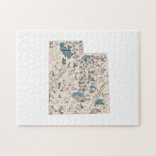 ユタ型ヴィンテージ写真マップ ジグソーパズル (横)