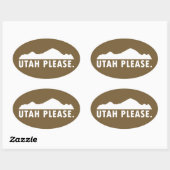ユタ州お願い 楕円形シール (シート)