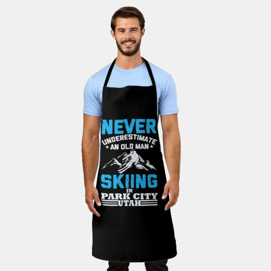 ユタ州でスキーをする老人を決して過小評価しない エプロン (着用した状態)