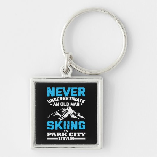 ユタ州でスキーをする老人を決して過小評価しない キーホルダー (正面)