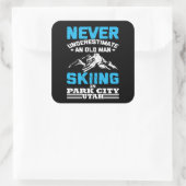 ユタ州でスキーをする老人を決して過小評価しない スクエアシール (バッグ)