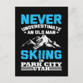 ユタ州でスキーをする老人を決して過小評価しない ポストカード (正面)