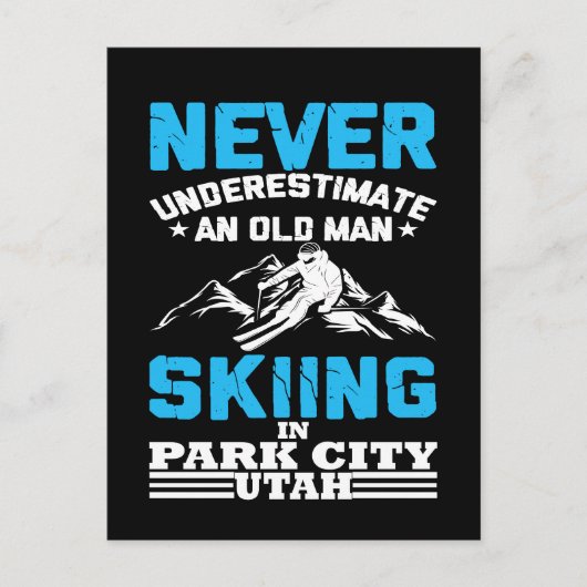 ユタ州でスキーをする老人を決して過小評価しない ポストカード (正面)