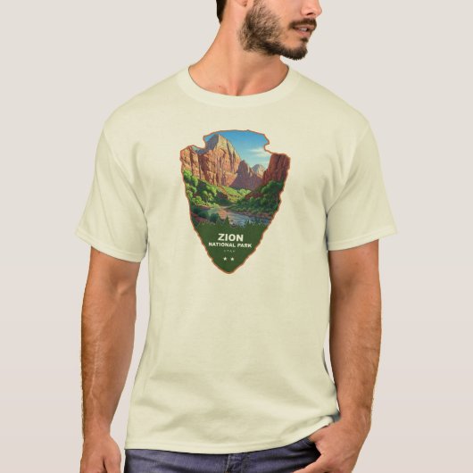 ユタ州のジオン国立公園の矢じり Tシャツ (正面)