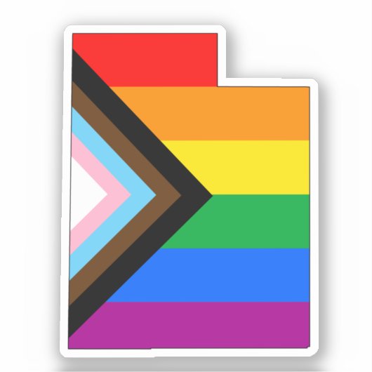 ユタ州のプライドLGBTQプログレスプライド シール (正面)