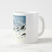 ユタ州の公園都市、鹿の谷、スキーのポスター ジャンボコーヒーマグカップ (正面右)