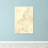 ユタ州の地図 キャンバスプリント (インサイチュ (ウッドフロア))