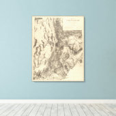 ユタ州の地図 キャンバスプリント (インサイチュ (ウッドフロア))