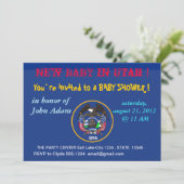 ユタ州の旗がデザインされたベイビーシャワーの招待状 招待状 (スタンド正面)