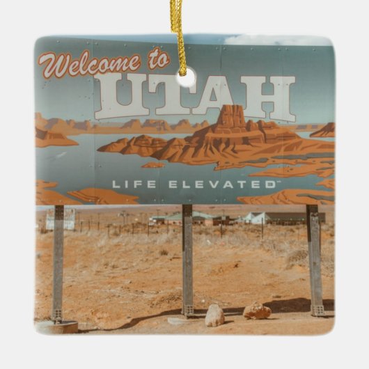 ユタ州の生活上昇 セラミックオーナメント (正面)