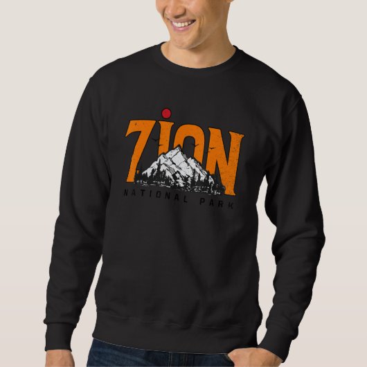ユタ州の米国立公園 Zion National Park 楽しい スウェットシャツ (正面)