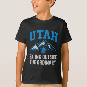 ユタ州の通常の大学の外でスキー Tシャツ