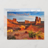 ユタ州アーチス国立公園のコートハウスタワーズ ポストカード (正面/裏面)