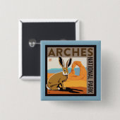 ユタ州アーチス国立公園 |ジャックラビット 缶バッジ (正面&裏面)