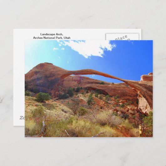 ユタ州アーチズ国立公園ランドスケープアーチ ポストカード (正面/裏面)