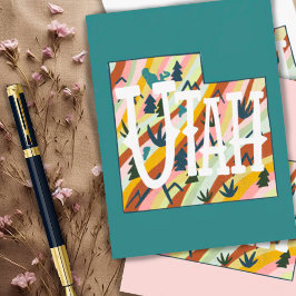 ユタ州イラストマップ ポストカード