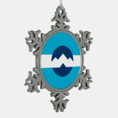 ユタ州オグデン国旗 スノーフレークピューターオーナメント (左)