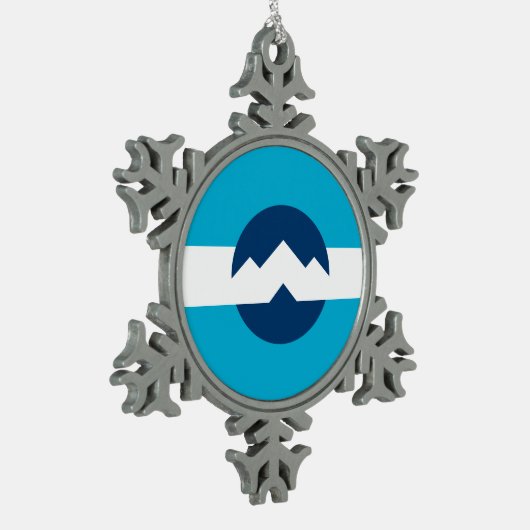 ユタ州オグデン国旗 スノーフレークピューターオーナメント (左)