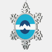 ユタ州オグデン国旗 スノーフレークピューターオーナメント (右)