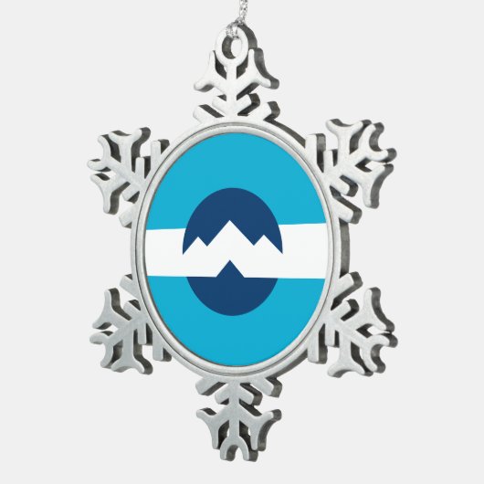 ユタ州オグデン国旗 スノーフレークピューターオーナメント (右)