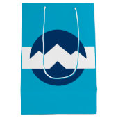 ユタ州オグデン国旗 ミディアムペーパーバッグ (裏面)