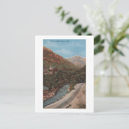 ユタ州オグデン - オグデン峡谷と川 ポストカード (スタンド正面)