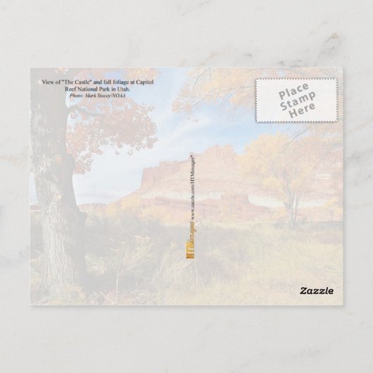ユタ州キャピトルリーフ国立公園の城 ポストカード (裏面)