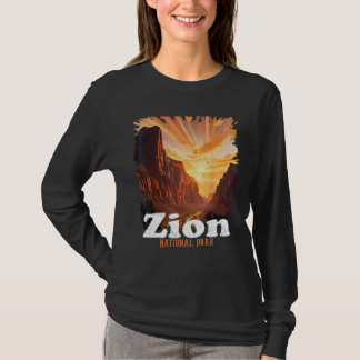 ユタ州キャンプ Zion+National+Park 探検 ハイキング Tシャツ