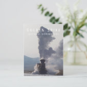 ユタ州ゴールデンスパイクNHSの蒸気機関「ジュピター」 ポストカード (スタンド正面)