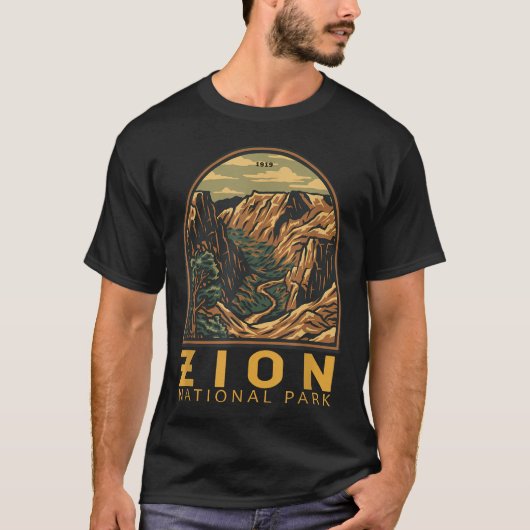 ユタ州ザイオン国立公園ナローズ ビンテージ Tシャツ (正面)