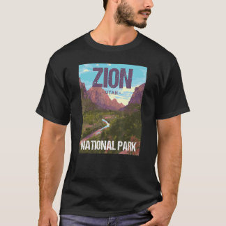 ユタ州ザイオン国立公園ポスター デザイン Tシャツ