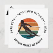 ユタ州スキーパークシティ – ウィメンスキーヤー,ブラック文字 シーズンカード (正面/裏面)