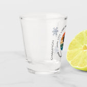 ユタ州スキーパークシティ – マンスキーヤー，ブラック文字 ショットグラス (左)