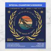 ユタ州スキーパークシティ – 女性スキーヤー,ゴールデン文字 ワインラベル (シングルラベル)