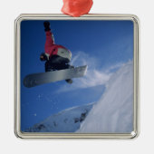 ユタ州スノーバードリゾートのスノーボード メタルオーナメント (正面)