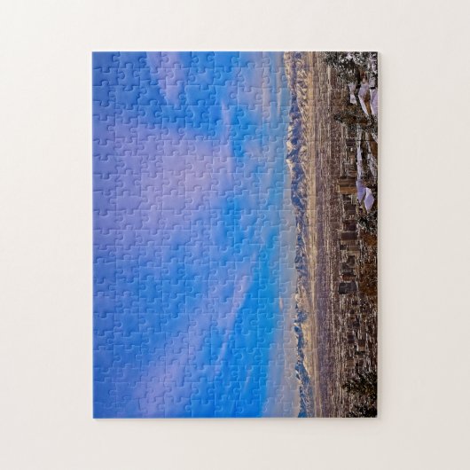 ユタ州ソルトレイクシティ上空のピンクのキスされた空パズル ジグソーパズル (縦)