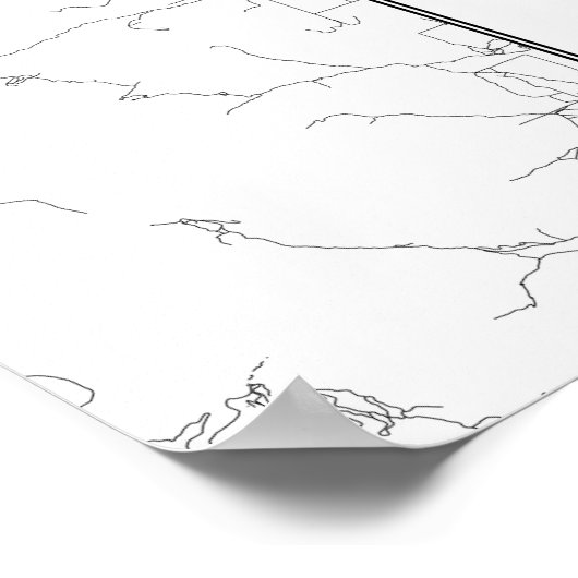 ユタ州ソルトレイクシティ(黒い色で白) ポスター (角)