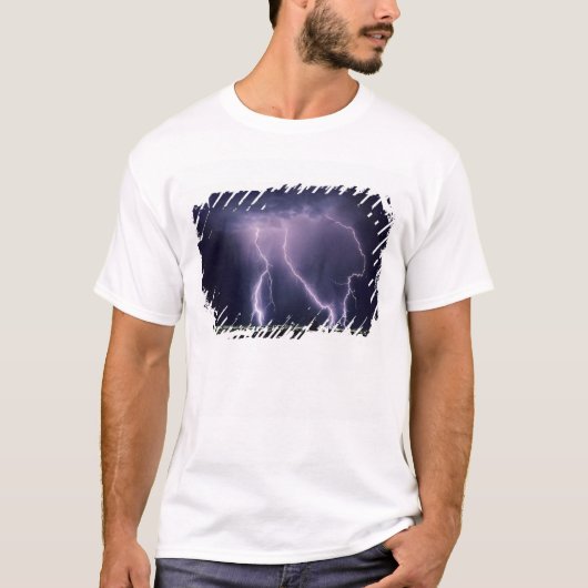 ユタ州ソルトレイクバレー上空の稲妻 Tシャツ (正面)