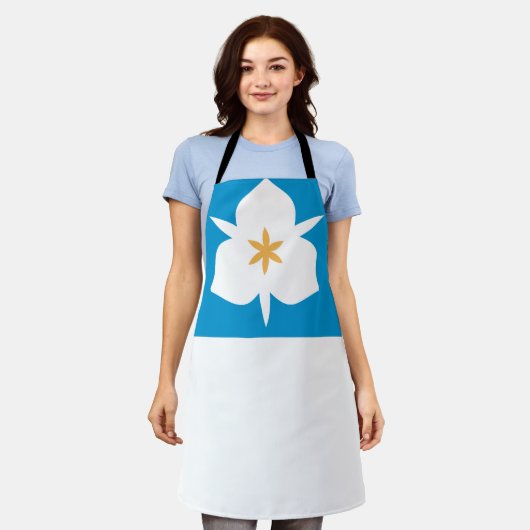 ユタ州ソルトレークシティー国旗 エプロン (着用した状態)