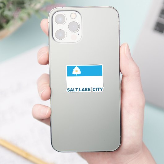 ユタ州ソルトレークシティー国旗 シール (スマートフォン)