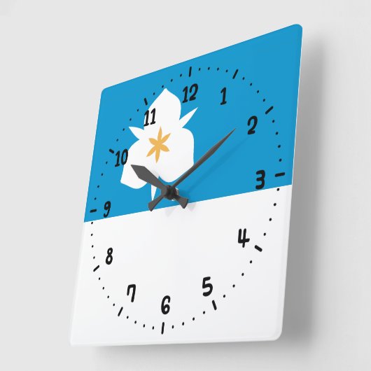 ユタ州ソルトレークシティー国旗 スクエア壁時計 (傾斜)