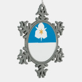 ユタ州ソルトレークシティー国旗 スノーフレークピューターオーナメント (左)